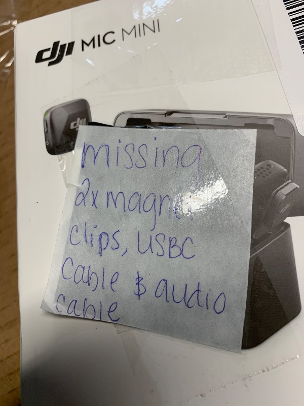 Photo 1 of ***MISSING PARTS***
DJI Mic Mini (2 TX + 1 RX + Charging Case), Wireless Lavalier Microphone for iPhone/Camera/Android, Ultralight, Detail-Rich Audio, 48h Use, Noise Cancelling, Automatic Limiting, Vlog, Streaming