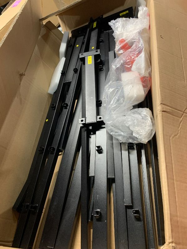 Photo 1 of ***FOR PARTS ONLY*** Olee Sleep 18 Inch Heavy Duty Steel Slat Anti-Slip Support, Easy Assembly Platform Bed Frame, Noise Free Steel Mattress Foundation, Maximum Storage, No Box Spring Needed, Black, King Size
