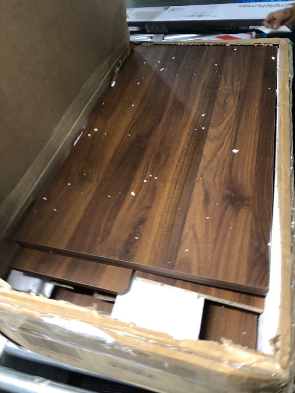 Photo 1 of ***PARTIAL SET - PRICE ADJUSTED***
BAYYELL 21''- 98.43'' Extendable Dining Room Table, Expandable Dining Table, Modern Large Table, for 2-9 Person(with Shelf), Walnut Brown