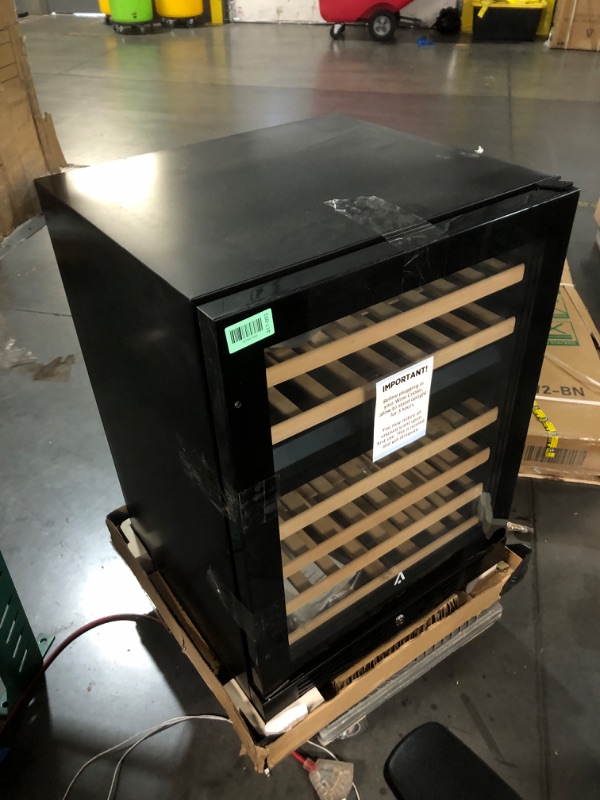 Photo 1 of ***DAMAGED - SEE NOTES/PICTURES***
46 Bottle Built-in Wine Cooler, Freestanding or Built-in Metal Design, Small Wine Fridge, Single Zone Dual Temperature 24 Inch Wine Fridge for Red, White and Champagne with Adjust Temperature, Black