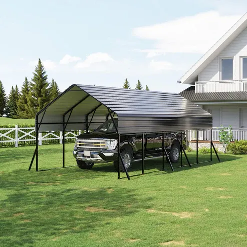View 3 of ***PARTIAL SET - PRICE ADJUSTED***
***TRUCK/TRAILER PICKUP ONLY***
Garvee 13' X 26' X 11' Heavy Duty Metal Carport Kit – Reinforced Frame & Anchors – 100MPH Wind & 35PSF Snow Rated – Shelter for 2 Cars, Trucks, Boats, RVs, Tractors – Easy Assembly