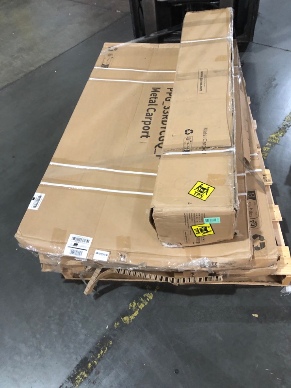 View 1 of ***PARTIAL SET - PRICE ADJUSTED***
***TRUCK/TRAILER PICKUP ONLY***
Garvee 13' X 26' X 11' Heavy Duty Metal Carport Kit – Reinforced Frame & Anchors – 100MPH Wind & 35PSF Snow Rated – Shelter for 2 Cars, Trucks, Boats, RVs, Tractors – Easy Assembly