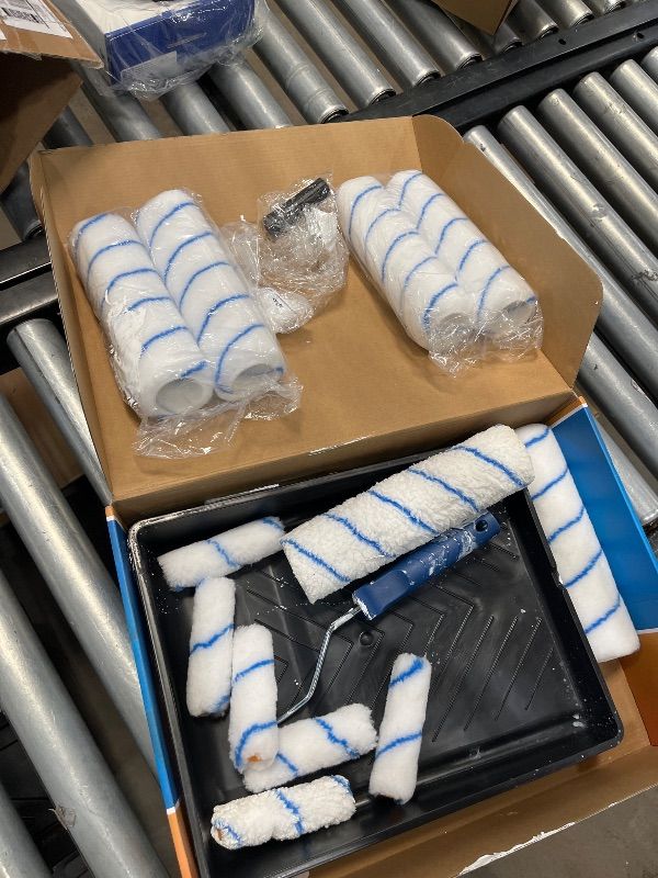 Photo 1 of *missing pieces*Rhibak Paint Roller Kit with Extension Pole, 27 Piece Set, 2 to 4 Ft Pole, 4"9" Paint Rollers, Paint Brushes Set for Professional Painting,House Paint Roller for All Latex and Oil Paints & Stains