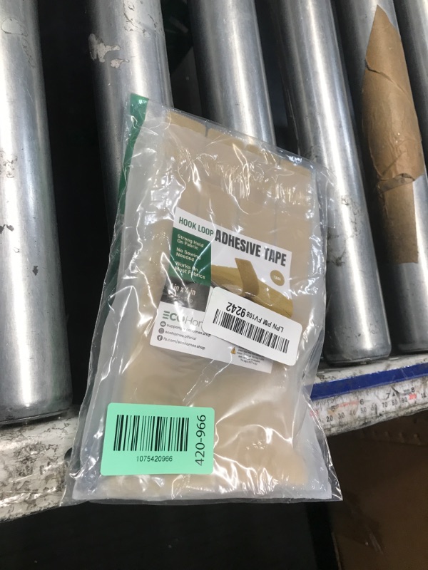 Photo 1 of (1x4 Inch, 16 Sets) Strips with Adhesive for Fabric, No Sew Stick On for Fabric, Sticky Back for Clothes, Curtains - Heavy Duty Double Sided Hook and Loop Hem Tape Fasteners, No Sewing No Iron, Tan