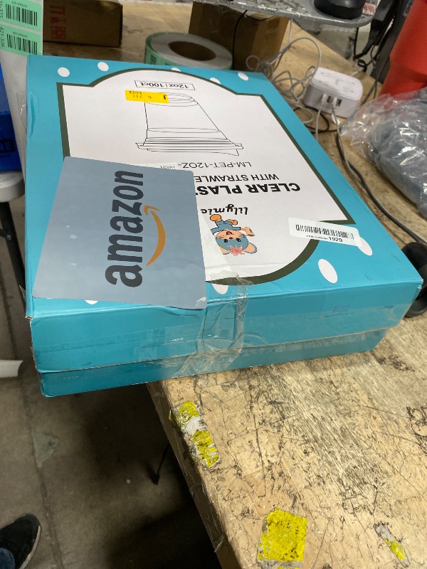 Photo 1 of [100 PACK] 12 oz Clear Plastic Cups With Strawless Sip Lids, Disposable Plastic Cups With Sip Through Lids for Ice Coffee, Smoothie, Slurpee, or Any Cold Drinks