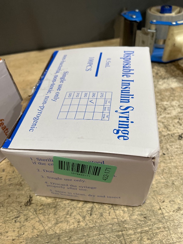 Photo 1 of 0.5ml Syringe with Cap, 29G 1/2" 13mm 1/2cc Syringes, Disposable Individual Package, Pack of 100