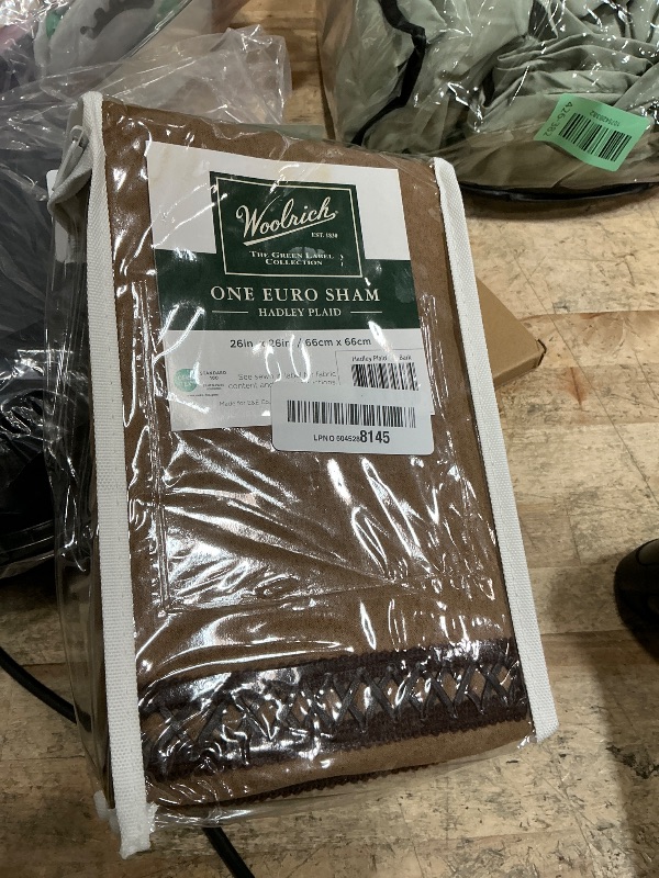 Photo 1 of ***MISSING PARTS***Woolrich Hadley Single Euro Sham Micro Suede with Leather Accent, Super Soft -European Square Decorative Pillow Cover, Hidden Zipper Closure (Pillow Insert NOT Included), 26"x26", Bark