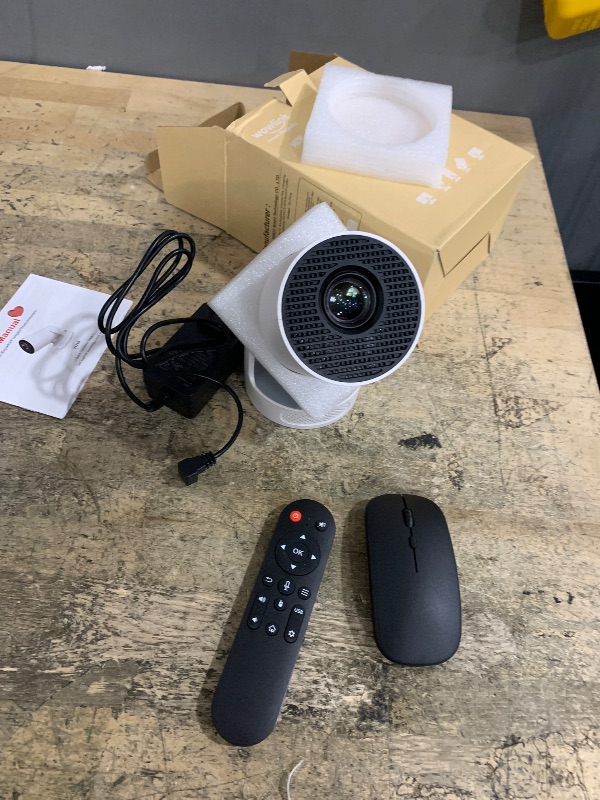 Photo 1 of [Built-in Apps & 2026 Upgraded] Mini Projector with WiFi 6 and Bluetooth 5.4 Support 4K 1080P Auto Keystone 180° Rotatable Projector Portable Compatibile with HDMI/TV Stick/Memory Stick/Laptop, White