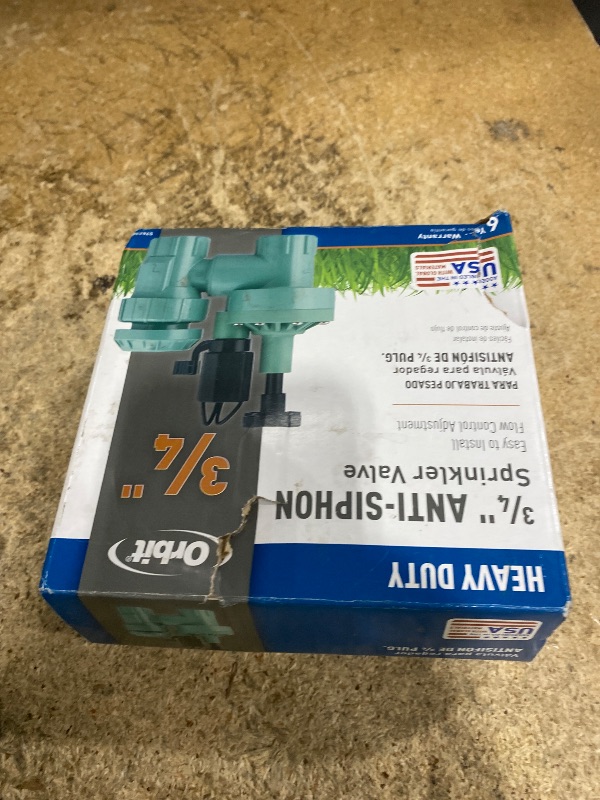 Photo 1 of 1-Pack Orbit 57623 3/4" FPT 100 Series Anti-Siphon Automatic Sprinkler Valve with Flow Control