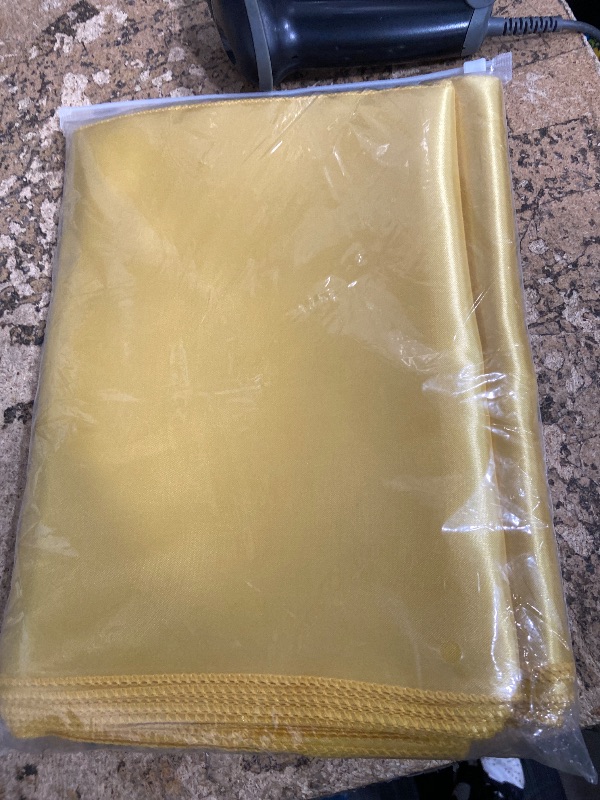 Photo 1 of 10 Pack Gold Satin Table Runners, 12 x 108 Inch Long Gold Table Runner for Christmas Party Wedding Birthday Banquet Decor, Table Runners for Round Tables
