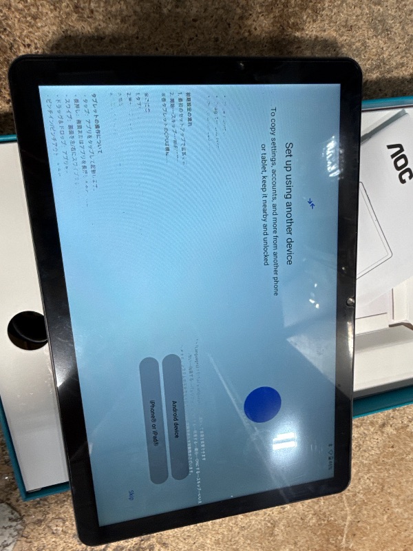 Photo 1 of ***SEE NOTES***AOC 10.1 inch Android Tablet, Android 16 System, 120Hz Ultra-Smooth Display, 4GB RAM 128GB ROM (1TB Expandable), Octa-Core Processor, Widevine L1 for HD Streaming, Face Unlock, Slim Metal Body, GPS
