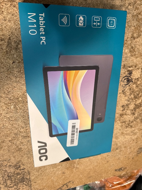 Photo 1 of ***SEE NOTES***AOC 10.1 inch Android Tablet, Android 16 System, 120Hz Ultra-Smooth Display, 4GB RAM 128GB ROM (1TB Expandable), Octa-Core Processor, Widevine L1 for HD Streaming, Face Unlock, Slim Metal Body, GPS