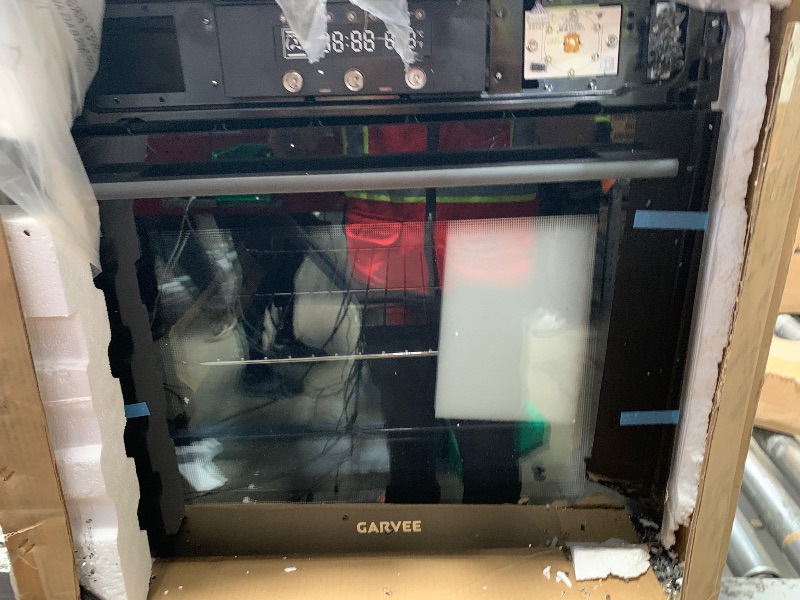 Photo 1 of **very damaged**
24" Built-In Electric Single Wall Oven, 2.5 cu ft Convection Oven with 8 Cooking Modes, Max 500°F, Stainless Steel Touch Control Panel, Triple-Layer Tempered Glass Door for Kitchen