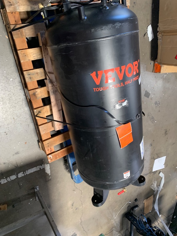 Photo 1 of **** PARTS ONLY , DAMAGED PIECE *** VEVOR 80 Gallon Air Compressor, 145PSI Oil Free Stationary Compressor Tank, 6.5HP 15.5SCFM@90 PSI, Quiet Compressor for Industrial Manufacturing, Workshops (220V/60Hz Single-Phase Power)
