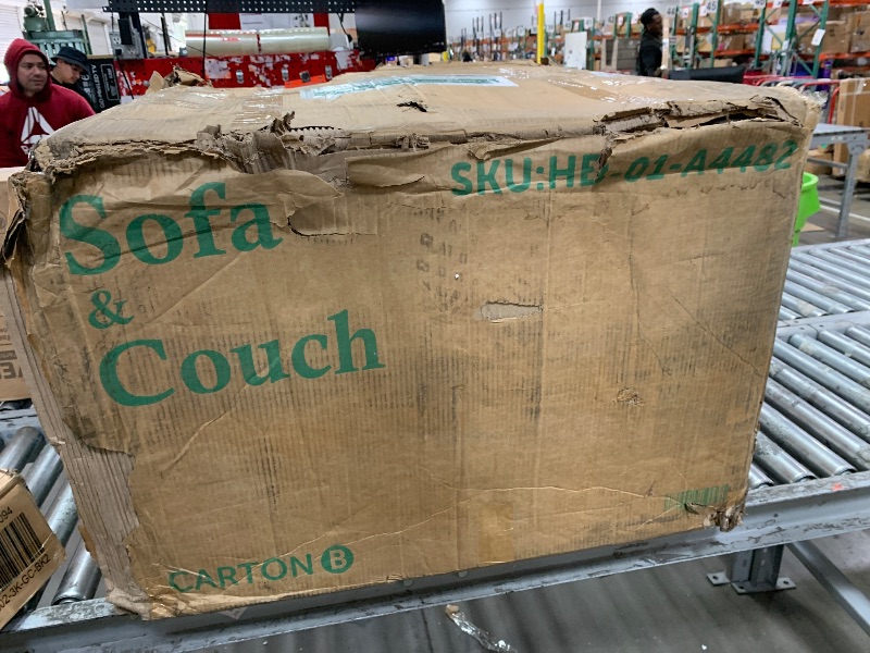 Photo 1 of ***PARTS ONLY*** HONBAY 94.5 Inch Modular Sectional Sleeper Sofa with Pull Out Bed, Convertible L & U Shaped Couch with Storage & Adjustable Backrest, Velvet White, Box 2 of 2