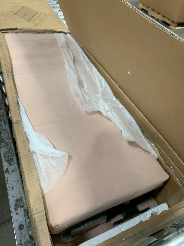 Photo 1 of ****PARTIAL SET, PARTS ONLY *** Welzona Queen Size Velvet Bed Frame with 2 Storage Drawers, Fully Upholstered Metal Platform Corner Bed Frame with Vertical Tufted Headboard, 3-Level Height, Easy Assembly, No Box Spring Needed, Pink