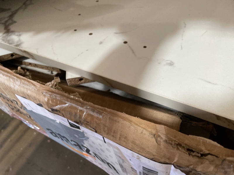 Photo 1 of **UNKNOWN IF MISSING PIECES**Ball & Cast Expandable Dining Table for 6-10,63-78.74" Kitchen Table W/Heavy Duty Pedestal Base,Rectangular Extendable Dining Room Table for Small Space,White Marble
