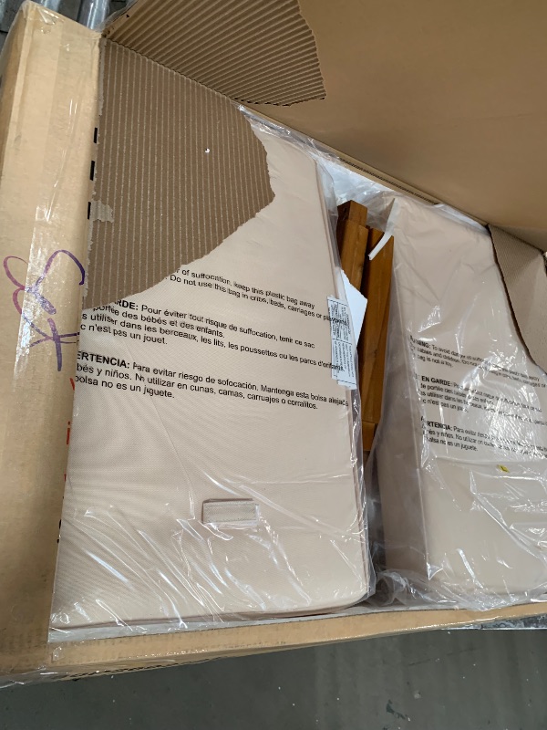 Photo 1 of *** BOX 1 OF 2, PARTIAL SET ***
Christopher Knight Home Havets 3 Pieces Outdoor Acacia Furniture Set, Slat Panel Couch, Spacious Seating Armchair, 6" Thick Cushions Sofa and Coffee Table Set for Backyard Garden Balcony, Teak+Beige