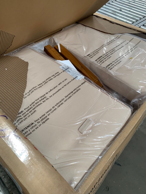 Photo 1 of *** BOX 1 OF 2, PARTIAL SET ***
Christopher Knight Home Havets 3 Pieces Outdoor Acacia Furniture Set, Slat Panel Couch, Spacious Seating Armchair, 6" Thick Cushions Sofa and Coffee Table Set for Backyard Garden Balcony, Teak+Beige