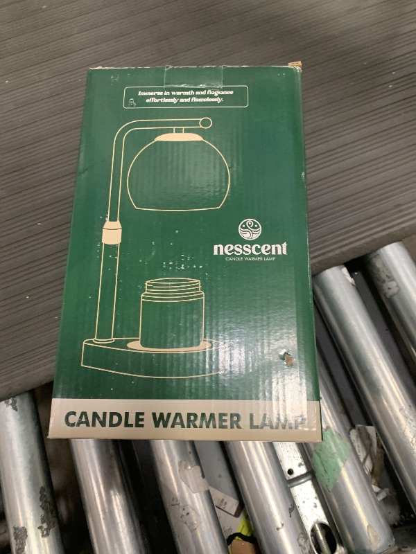 Photo 1 of **missing ball for around bulb**Nesscent Ivory Glass Candle Warmer Lamp Adjustable Height with Timer 2 4 8H Modern Wax Melt Warmer with Dimmer Wood Base Includes Candle and Bulbs Elegant Home Decor