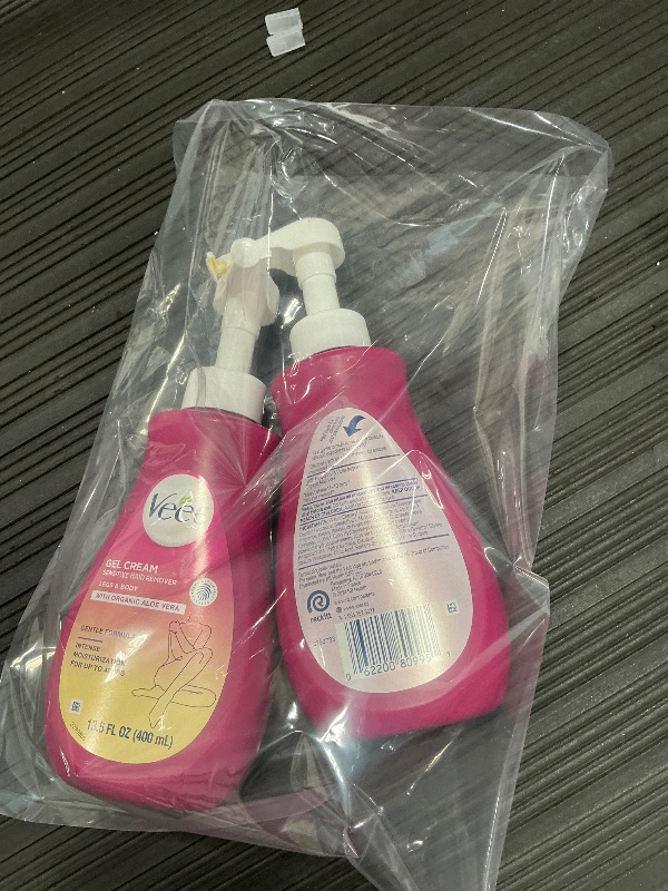 Photo 1 of  (2) Veet Sensitive Skin Hair Removal Cream For Women, Painless Bikini Hair Removal Gel, Dermatologically Tested Depilatory Cream For Bikini Line, Legs, Arms, Underarms, 13.5 FL OZ Pump Bottle with Tool