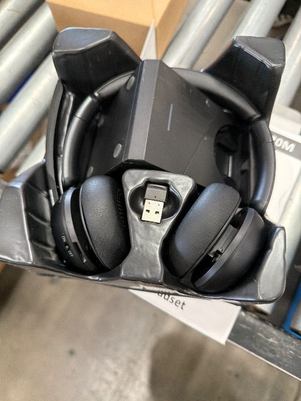 Photo 1 of (2025 Upgraded) Wireless Headset with Mic for Work, Bluetooth Headset with Noise Canceling Microphone with Dongle, Charging Base & Mic Mute, Wireless Headphones for Work from Home/PC/Computer