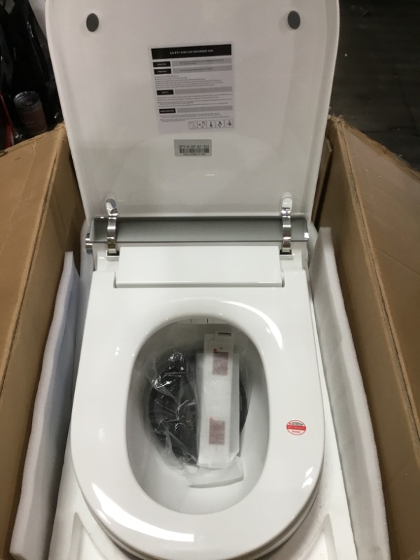 Photo 1 of (untested, for part) Smart Toilet with Bidet Built-in: Super Gentle Wash Bidet Toilet with Dryer, Dual Flush One Piece Toilet with Child Mode, Foam Shield, Heated Seat, Foot Sensor, UV-C Night Light, Auto Lid/Seat, Grey