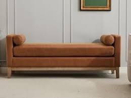 Photo 1 of *** PARTIAL SET - PARTS ONLY *** KEIKI Oversize PU Bench Ottoman with 2 Bolster Pillows & Wood Legs, Upholstered End of Bed Daybed Seating, Foot Rest Stool Furniture for Bedroom, Living Room, Entryway, Brown