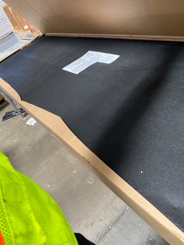 Photo 1 of **BOTTOM FABRIC IS RIPPED**Amazon Basics Faux Linen Upholstered Tufted Headboard with Adjustable Height, King, Gray