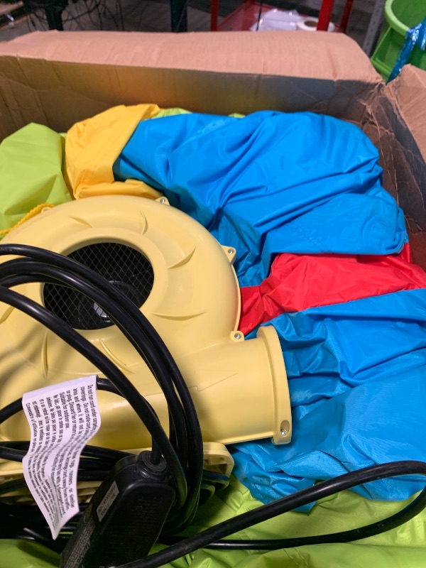 View 5 of *************It has a tear on the front red part, needs to be patched***********
Causeair Inflatable Water Slide with Bounce House,Dolphin Styling,Splashing Pool,Double Water Cannon,Climbing Wall,Heavy Duty GFCI Blower,Inflatable Water Park Slide for Kids