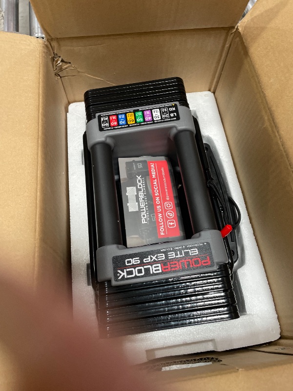 Photo 1 of 1 pc* PowerBlock Elite EXP Adjustable Dumbbells, Sold in Pairs, Stage 1, 5-50 lb. Dumbbells, Durable Steel Build, Innovative Workout Equipment, All-in-One Dumbbells, Expandable with Expansion Kits