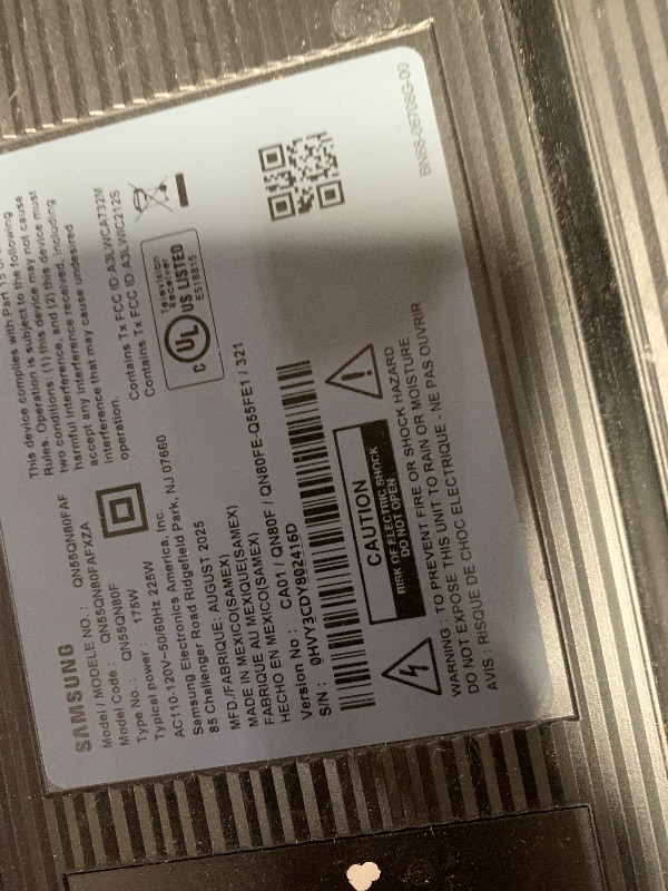 Photo 1 of **DAMAGED**
Samsung 55-Inch Class Neo QLED 4K QN80F Series, Vision AI, Mini LED Smart TV (2025 Model, 55QN80F) Neo Quantum HDR, Object Tracking Sound Lite w/Dolby Atmos, NQ4 AI Gen2 Processor, Alexa Built-in
