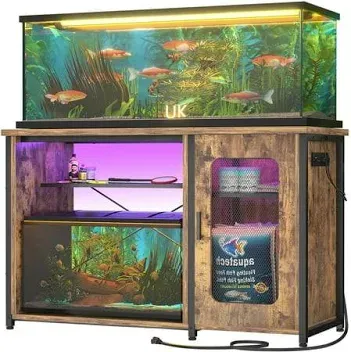 Photo 1 of *** STOCK PHOTO REFERENCE ONLY **** Aquarium Stand 75 Gallon 626 Lbs. Capacity 52" x 19.7" x 32.3" with Storage Cabinet BROWN