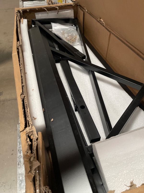 Photo 1 of **missing support structure rails and some hardware.** VEVOR Fixed Metal Awning 104 x 36 in, Window Awning Door Canopy, Stable Triangle Steel Frame Awnings for Doors Exterior Rain, Snow & Sunlight Protection for Door Entrance, Windows, Porches, Balconies