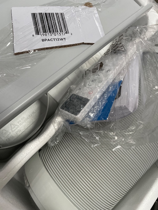 Photo 1 of **HOSE IS BROKEN, UNIT BARELY COOLS***BLACK+DECKER Smart Portable Air Conditioner, 12,000 BTU (8,350 BTU SACC) for Rooms up to 550 Sq. Ft., Smart Portable AC with Follow Me Remote and Window Kit, BPACT12WT, White