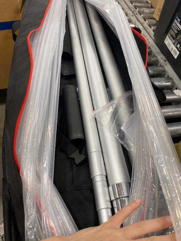 Photo 1 of **UNKNOWN IF MISSING PIECES**Hecis 10x30Ft Pipe and Drape Stand, Heavy Duty Backdrop Stand, 6-10' Tall x 10-30' Wide Adjustable Pipe and Drape, Backdrop Stand, Aluminium Backdrop Stand for Event,Birthday Party and Wedding Decor