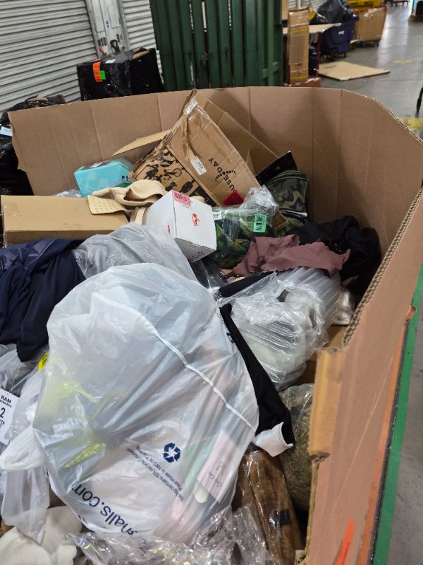 View 2 of
Box Size: 4-Foot Pallet (Truck/Trailer Pickup Only) | This 4-foot pallet contains roughly 200-300 assorted items, the same types we list for auction daily. Sourced from return centers, items are uninspected and may be new or gently used, with typical val