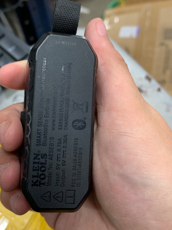 Photo 1 of *ONLY 1 EARBUD* Klein Tools AESEB1S SMART SENSE True Wireless Safety Earbuds with Bluetooth and Situational Awareness, 26dB Hearing Protection, 30-Hr Runtime