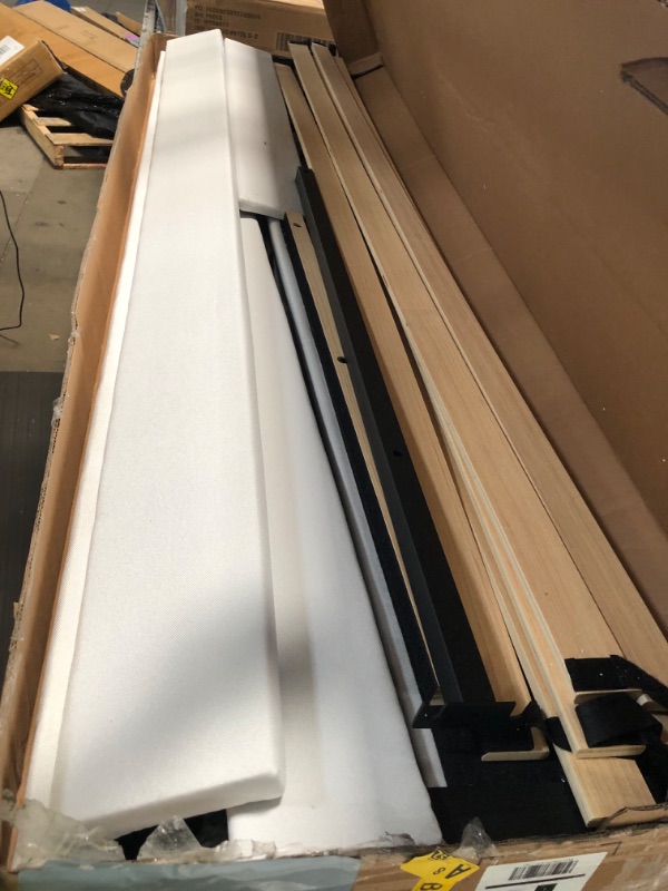 Photo 1 of *** SEE COMMENTS***RETAIL $116.98***    Garvee Twin XL Size Bed Frame, Platform Bed Frame with Upholstered Adjustable Headboard, Mattress Foundation with Strong Wooden Slats Support, No Box Spring Needed, Noise Free, Easy Assembly, Beige