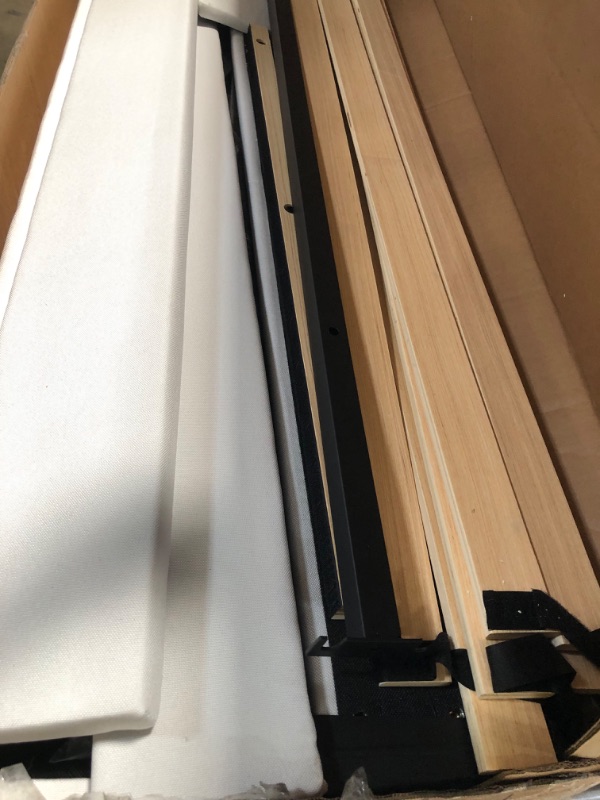 Photo 1 of *** SEE COMMENTS***RETAIL $116.98***    Garvee Twin XL Size Bed Frame, Platform Bed Frame with Upholstered Adjustable Headboard, Mattress Foundation with Strong Wooden Slats Support, No Box Spring Needed, Noise Free, Easy Assembly, Beige