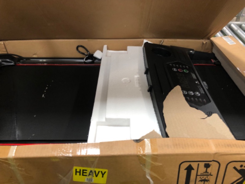 Photo 1 of **MISSING SECURITY LATCH, HAS ERROR CODE BECAUSE ITS MISSING*** Treadmill with Incline 3-in-1 Portable Treadmills for Home Small, Incline Walking Pad Treadmill with Handle Bar, Walking Pad Foldable with 3.0HP Quiet Brushless, LED Dispay, 300LBS Capacity B