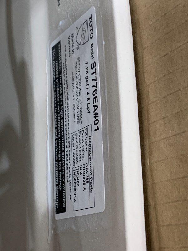 Photo 1 of (NEW tank only) TOTO Drake 1.28 GPF Toilet Tank with WASHLET+ Auto Flush Compatibility, Cotton White - ST776EA#01