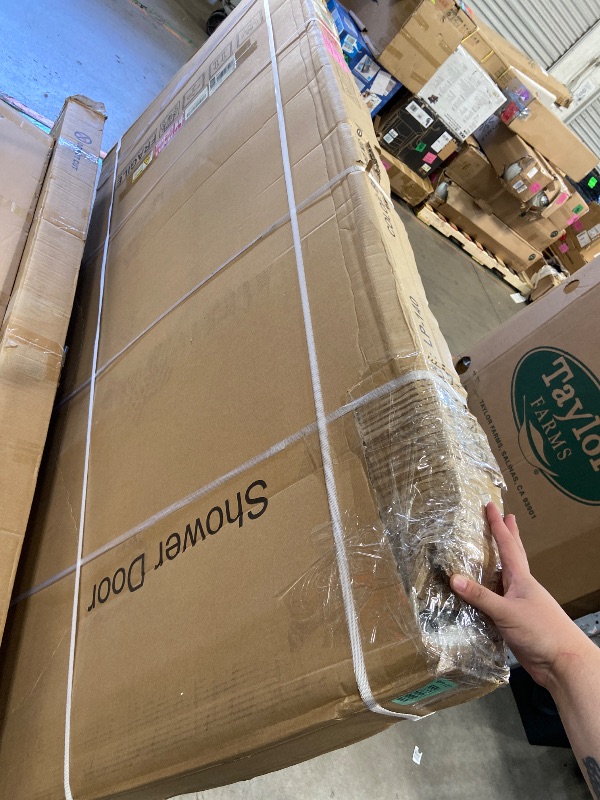 Photo 1 of *** FACTORY SEALED *****55-60" W x 72" H Double Sliding Shower Door, Waterproof & Leak-Proof Design, Stainless Steel Hardware, 1/4" SGCC Tempered Glass with Nano Coating,Grille Matte Black, Worry-Free After-Sales Support
