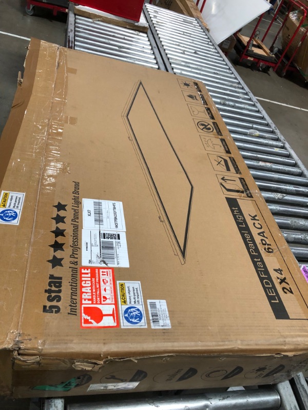 Photo 1 of (UNTESTED, LOOSE SCREWS?) Aphyni 6PACK 2x4 LED Flat Panel Light, 7700 Lumens, 0-10V Dimmable, 30W/40W/50W/60W/70W Selectable, 3000K-6500K CCT Adjustable, 120-277V Recessed Drop Ceiling Light for Office, School, Commercial Use