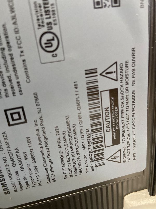 Photo 1 of ***DAMAGED*** Samsung 50-Inch Class QLED Q7F Series Samsung Vision AI Smart TV (2025 Model, 50Q7F) Quantum HDR, Object Tracking Sound Lite, Q4 AI Gen1 Processor, 4K upscaling, Gaming Hub, Alexa Built-in