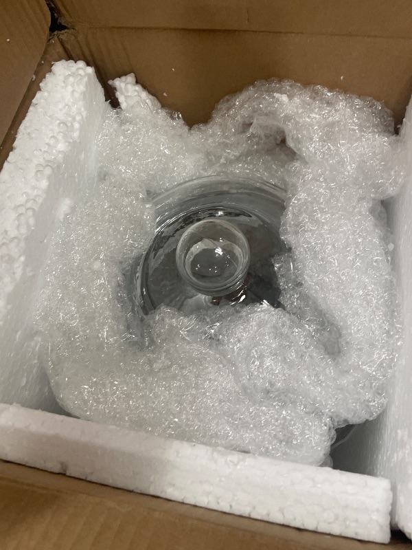Photo 1 of *** CHECK COMMENTS***      Tiangrid 4 Pack 5 Gallon Glass Water Drink Dispenser for Party, Hammered Glass Beverage Dispenser, Jug Container with Stainless Steel Spigot for Parties, Weddings, Catering, Lemonade, Iced Tea