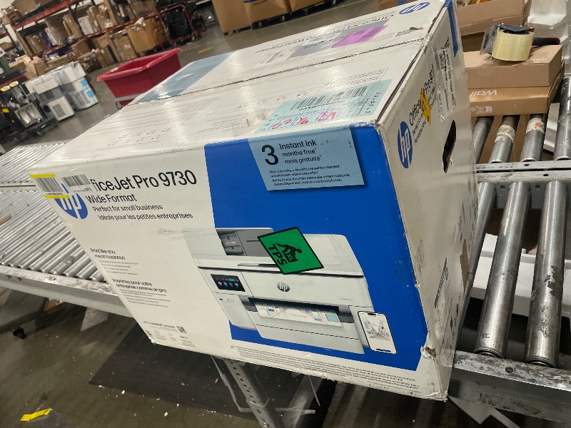 Photo 1 of ***FOR PARTS ONLY***

HP OfficeJet Pro 9730 Wide-Format Wireless All-in-One Color Inkjet Printer, Print, scan, Copy, fax, up to 11x17 ADF, Duplex Print/scan, Best-for-Office, 3 Month Trial of Instant Ink Included(C2WH0A)