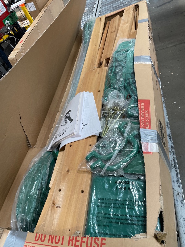 Photo 1 of ***MISSING PARTS***
Backyard Discovery Buckley Hill Cedar Wood Swing Set with Wave Slide, Play Deck, Rock Wall Ladder, Belt Swings, Chalkboard, Canopy Roof, Outdoor Playset
