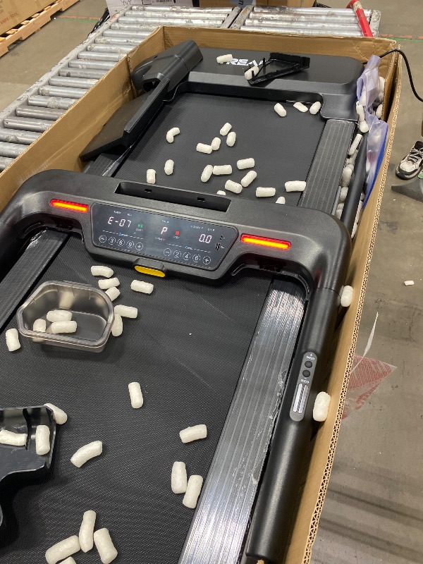 Photo 1 of **HAS AN ERROR CODE**TREAFLOW Treadmill with 0-25% Auto Incline, 3.5 HP Folding for Home Running, 10.0 MPH Max Speed, 300 lbs Weight Capacity, Bluetooth Speaker. (Black)