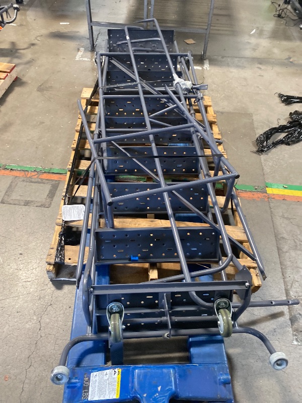 Photo 1 of *************FOR PARTS ONLY- MISSING PARTS***************
 Tri-Arc KDSR109246 9-Step Steel Rolling Industrial and Warehouse Ladder with Handrails and 24" Wide Perforated Tread